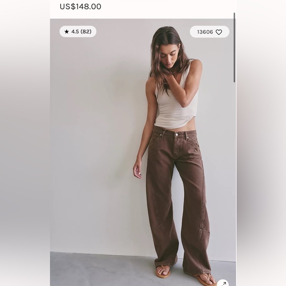 Free People Denim - Free People Brown Highland Low-Rise Twisted Bowed Jeans